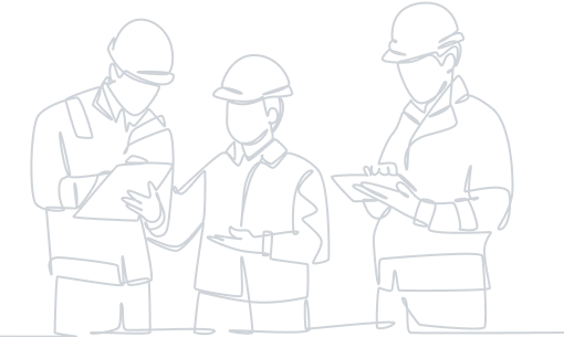 Construction professionals reviewing residential land development plans at a project site